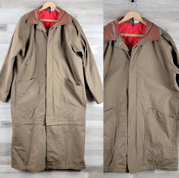 Vintage Gilrichco Trench Coat Barn Jacket Field Chore-Coat Duster Mens Large - Picture 1 of 16